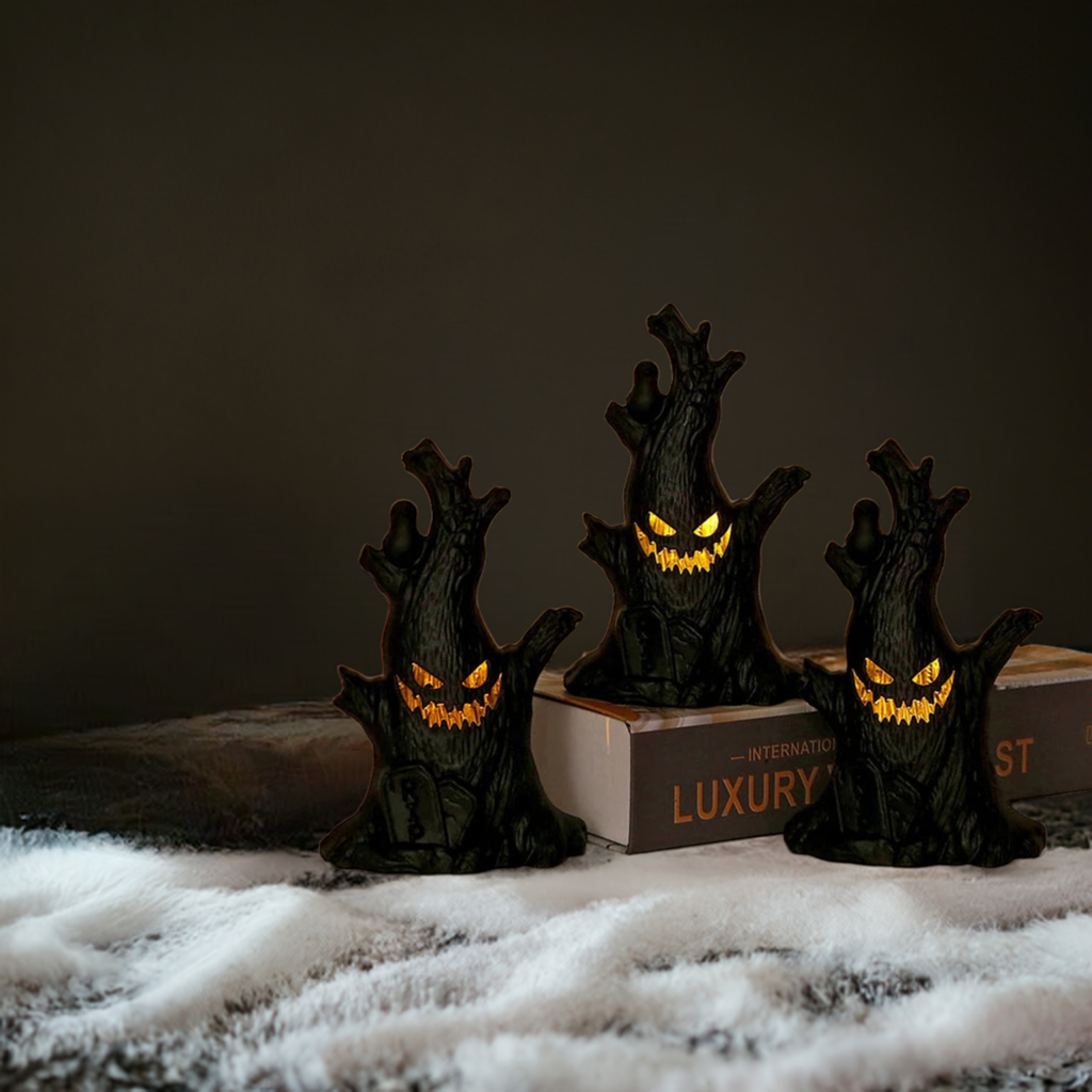 3 Halloween Creepy Haunted Trees Lights